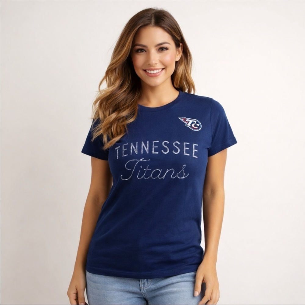 Tennessee Titans Womens Navy Graphic Tee Shirt Size Small NFL Team Apparel